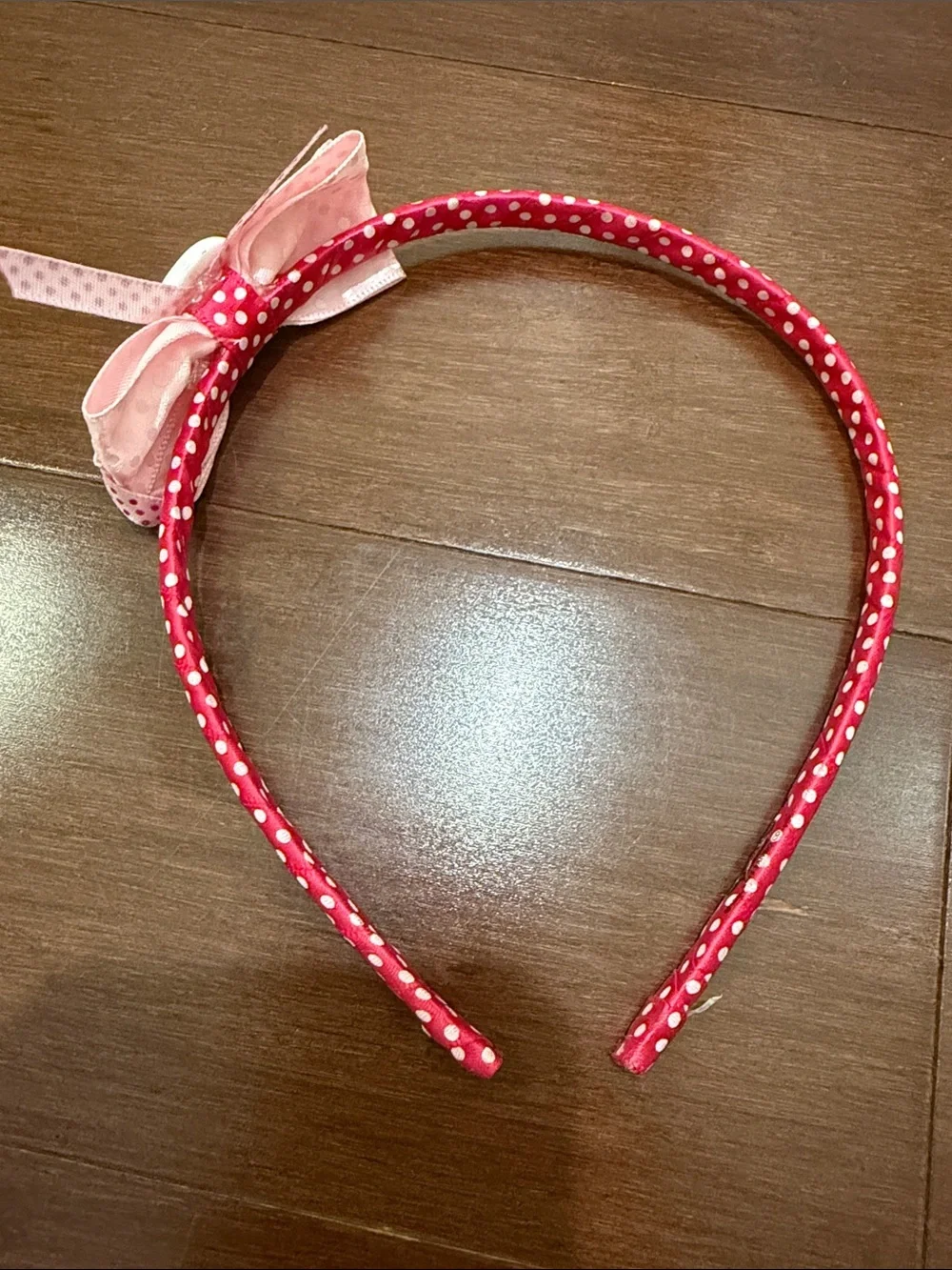 Hello Kitty Polka Dot Headband with Light Pink Bow from Sanrio